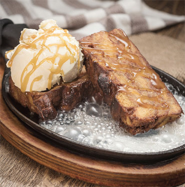 Photo of a bread pudding dessert