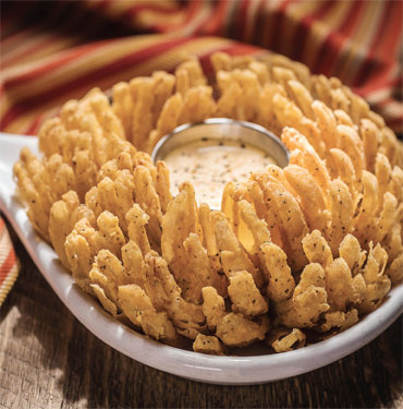 Photo of onion blossom with dip